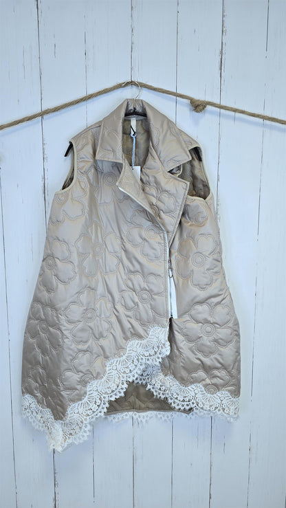 Ragna asymmetrisk vest beige