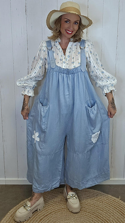 Jumpsuit i lyocell med stropper