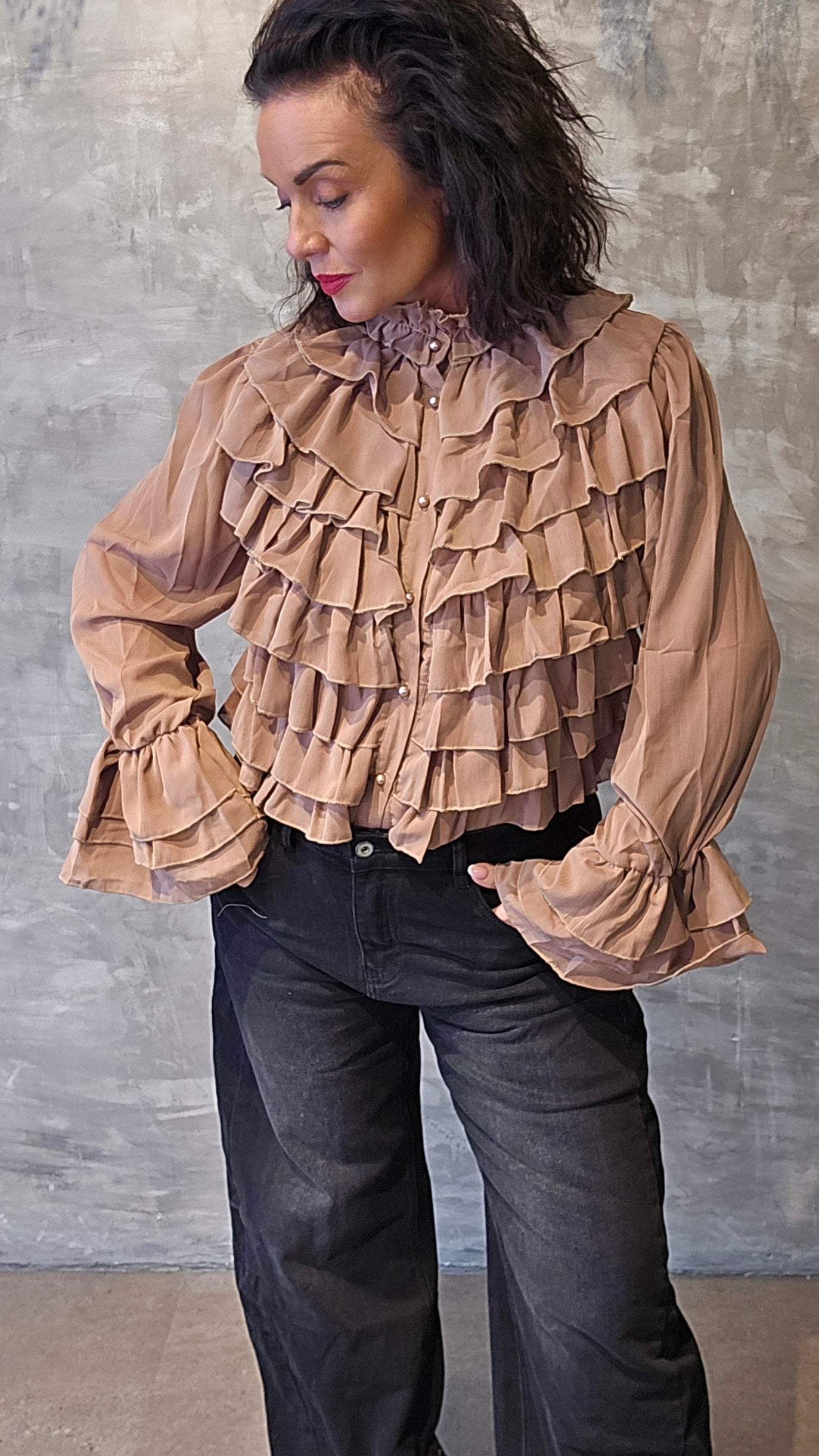 Kajsa skjorte bluse camel