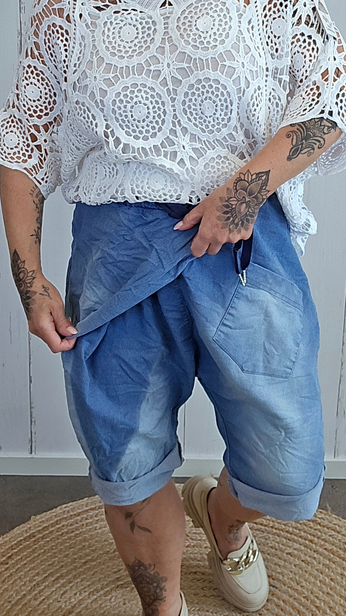 Maren denim jogger shorts