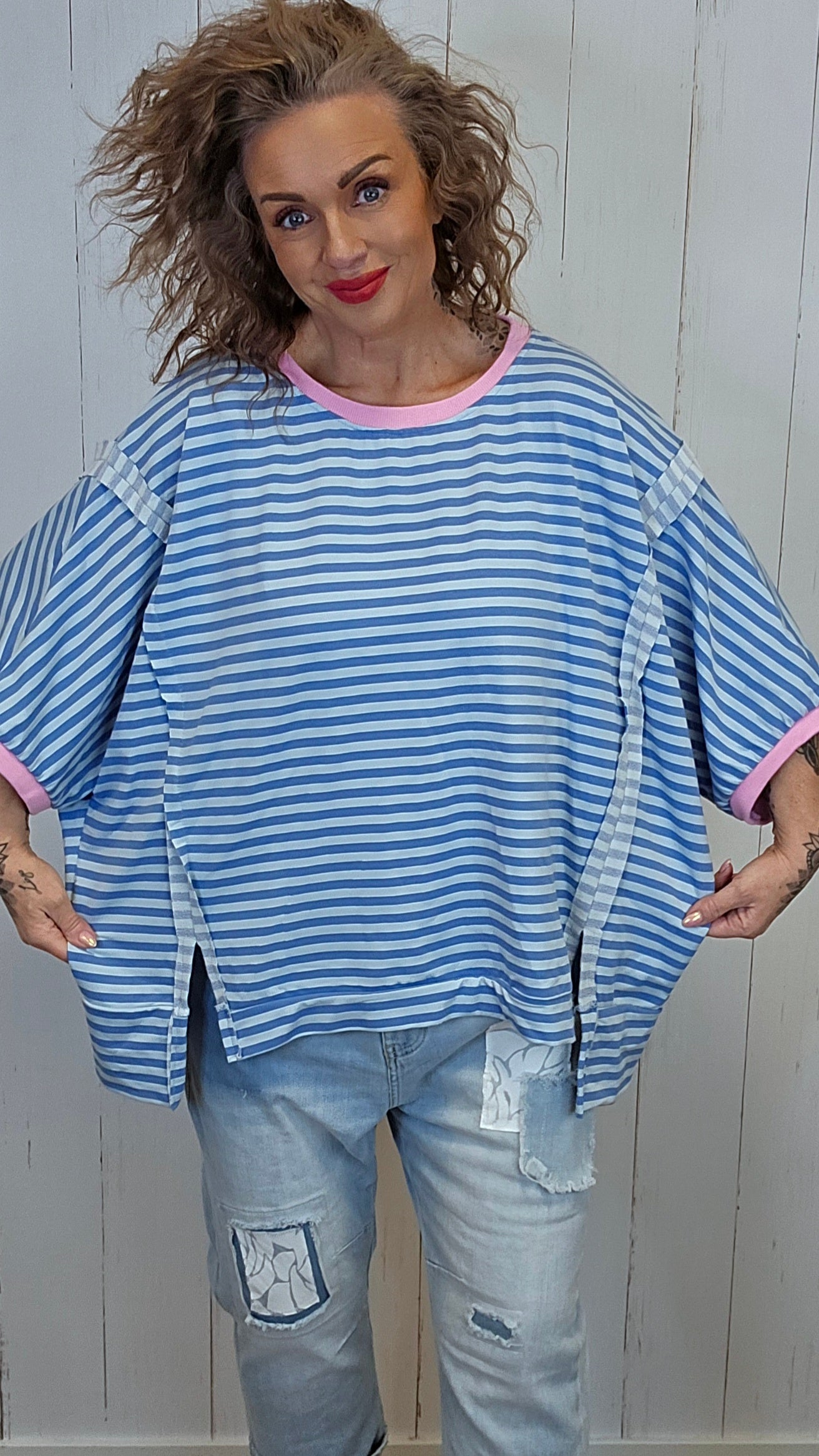 Sofie stripet topp blå