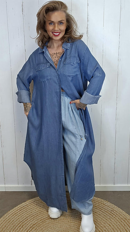 Peggy skjorte kjole blå