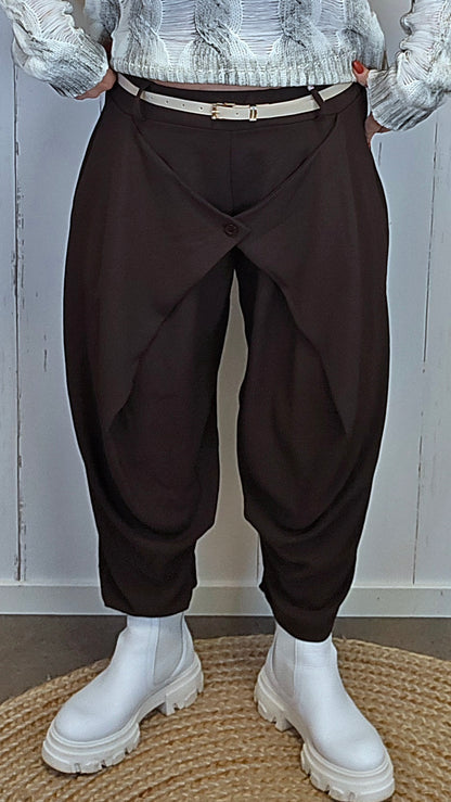 Sofie wrap bukse brun