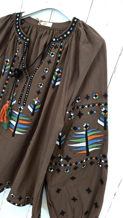 Susie bluse brun
