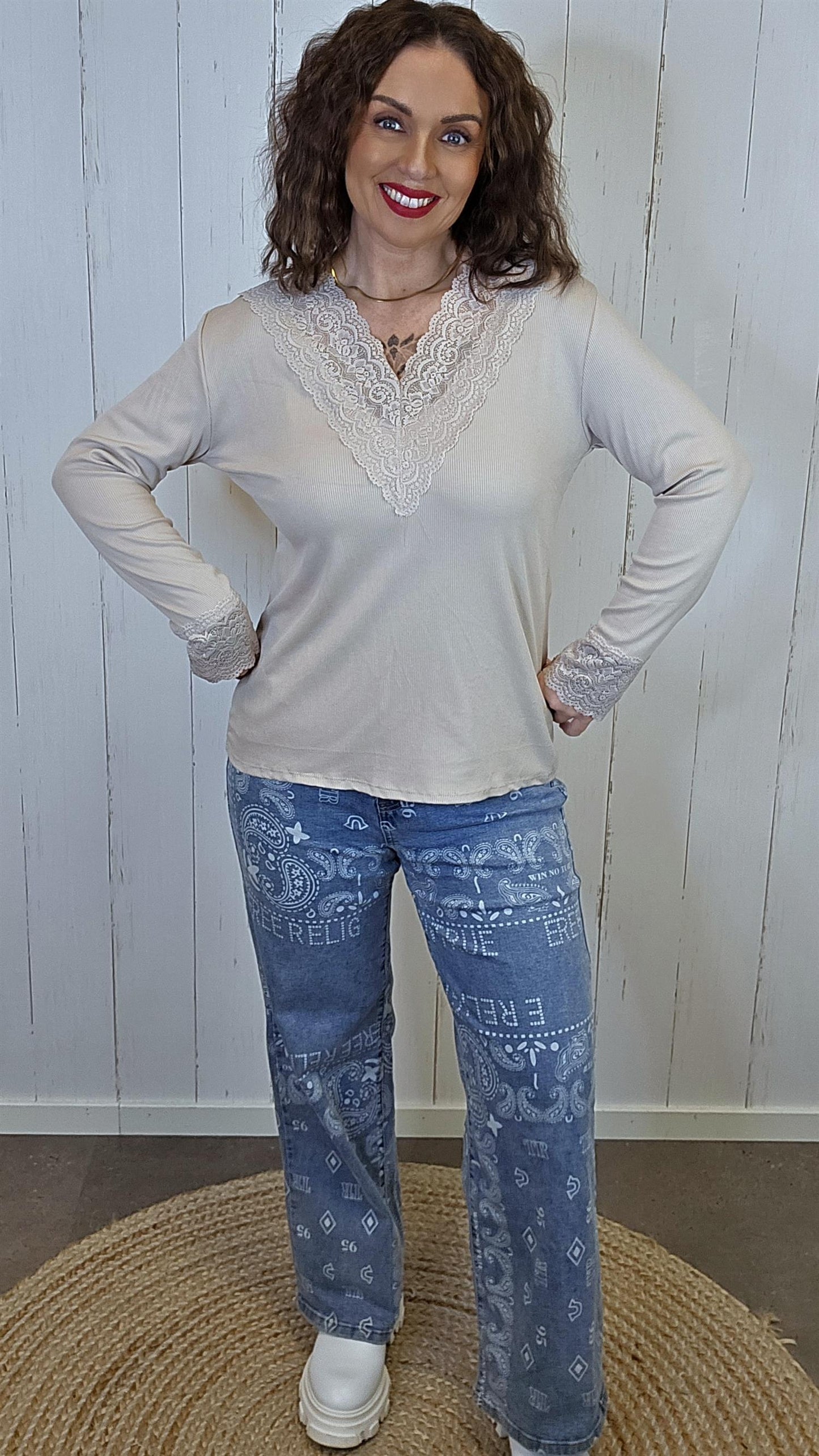 Alva Blondetopp beige