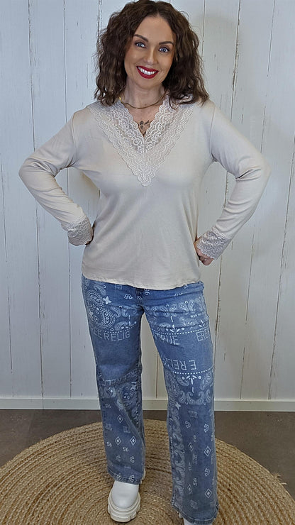 Alva Blondetopp beige