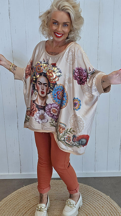 Frida topp med print
