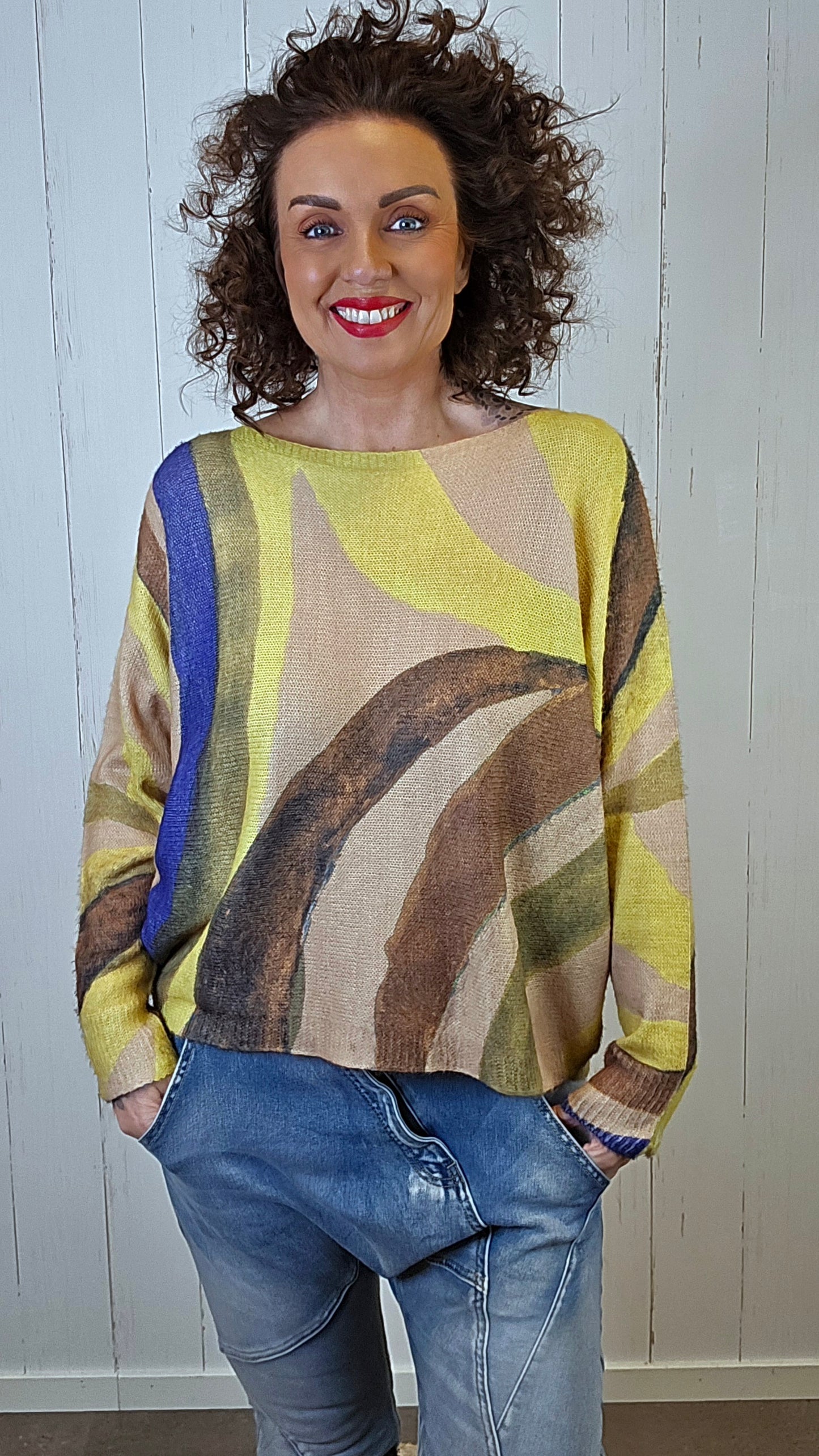 Alma mønstret genser multicolor