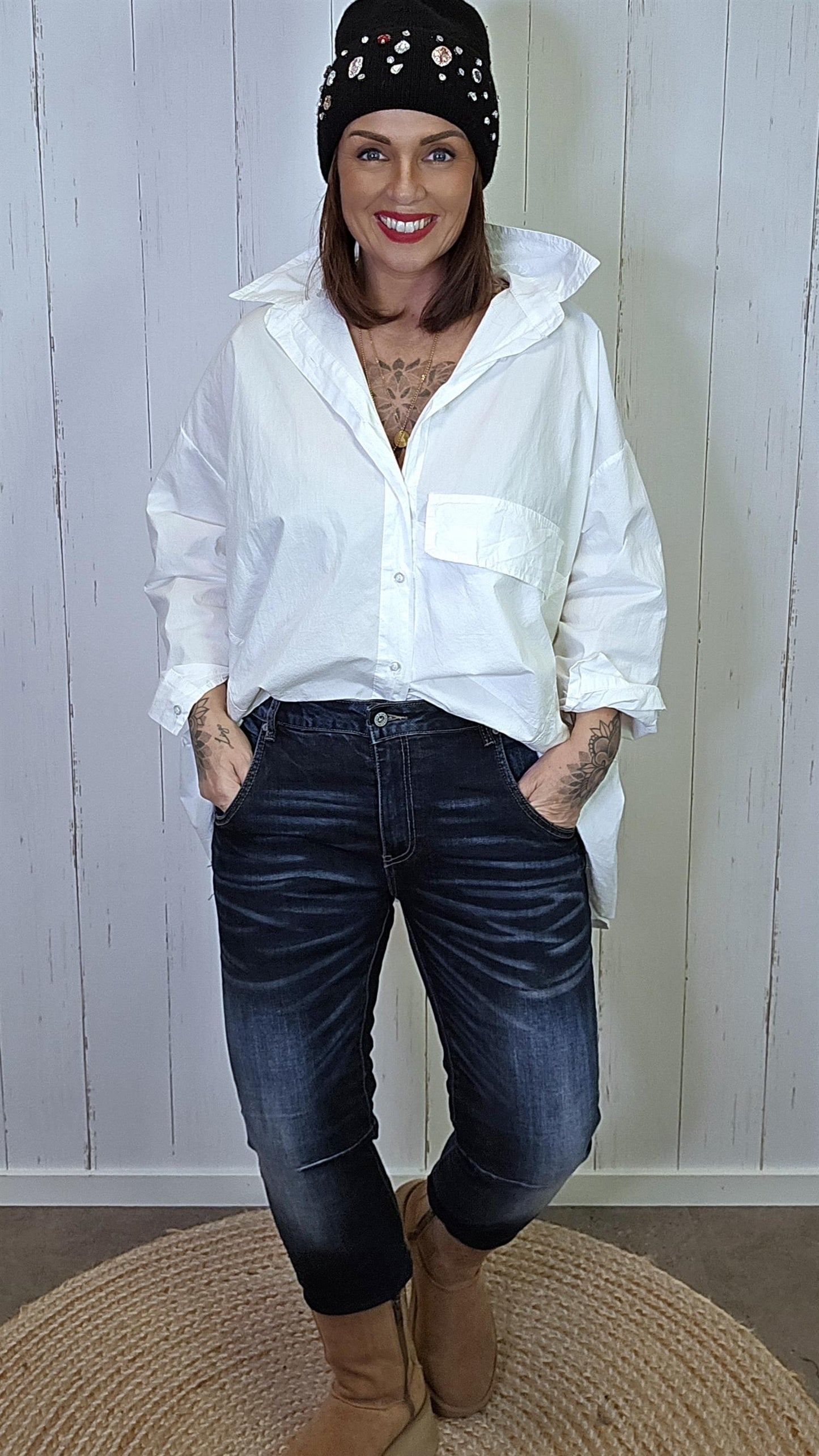 Tiril mørkeblå jeans