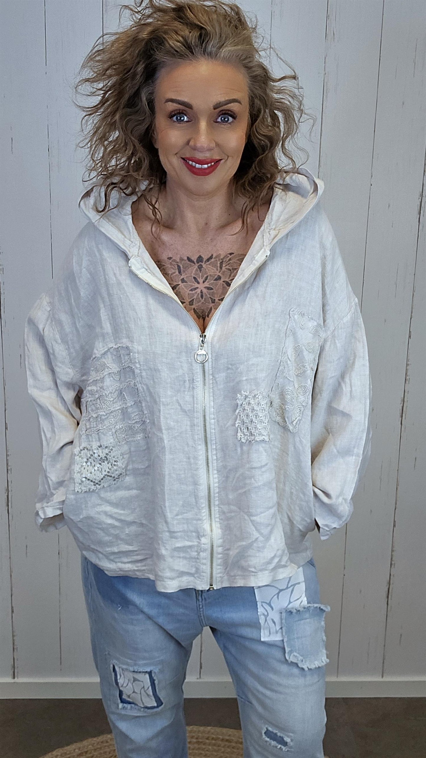 Lina lin hettejakke beige