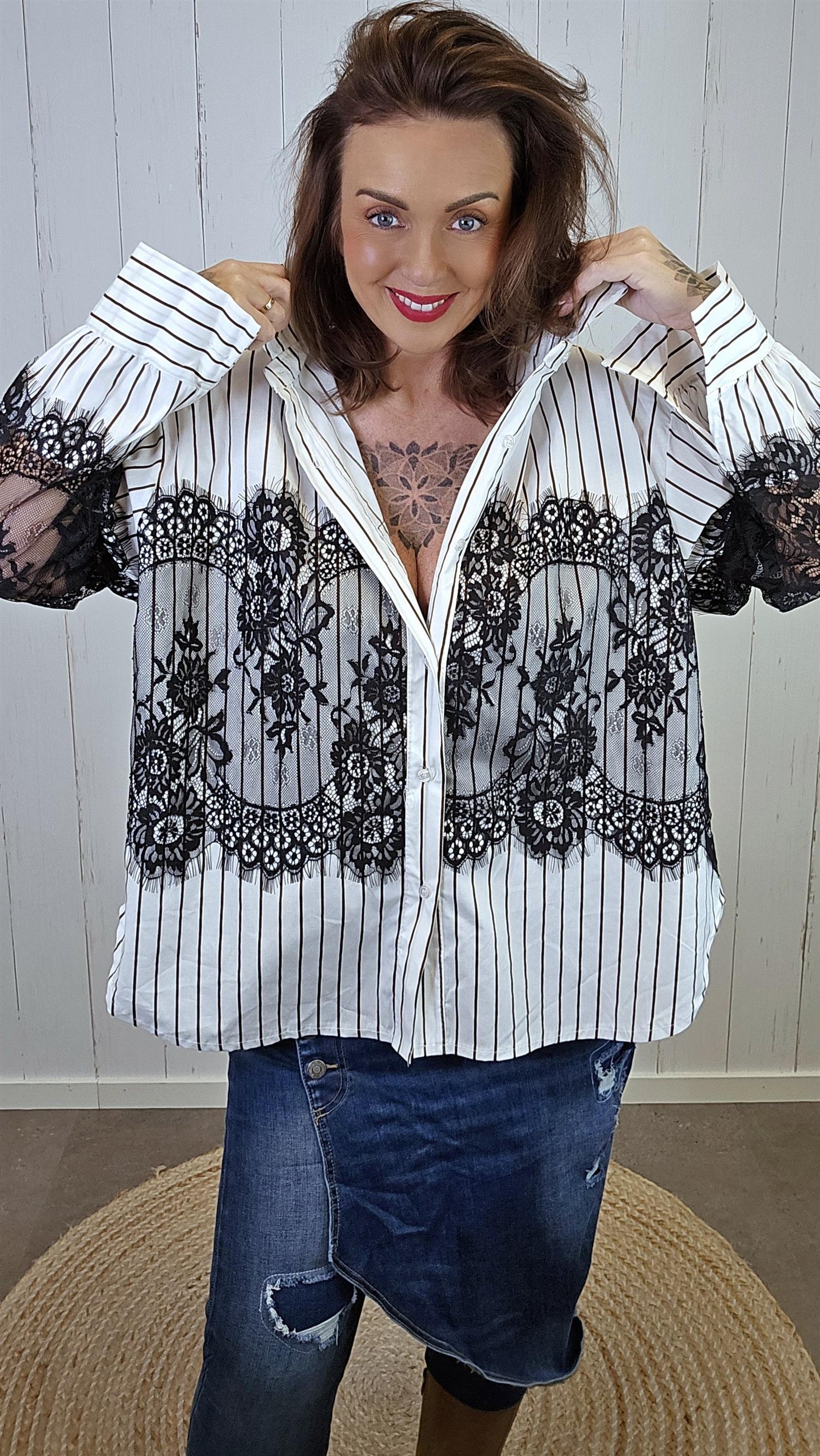 Celine Skjorte Med Blonder