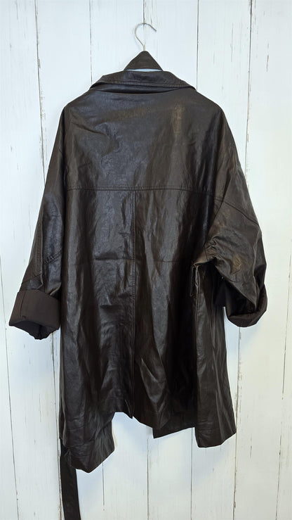 Noir eco leather coat black