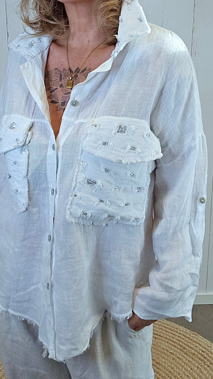 Lise linjakke med paljettdetaljer