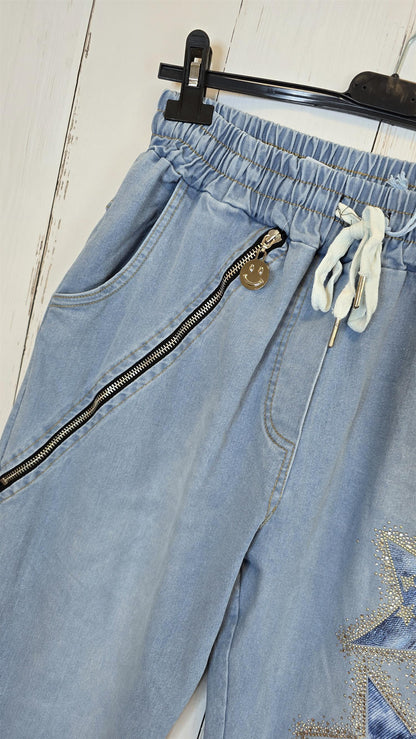 Stella denim joggebukse lys