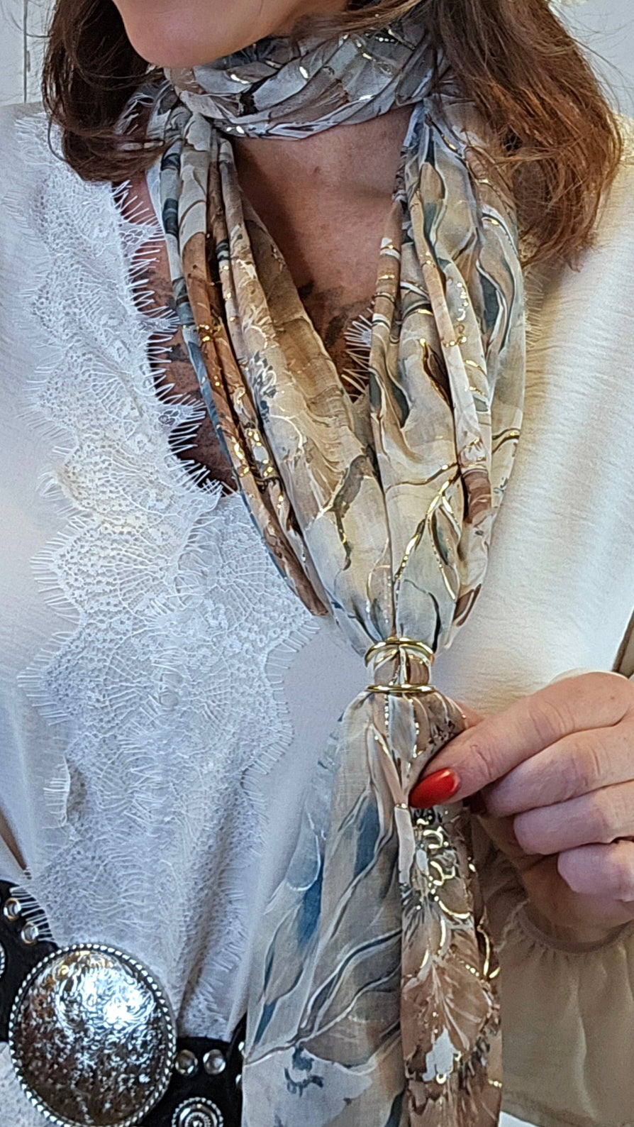 Stine skjerf ring gull