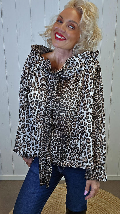 Gia leo bluse med sløyfe