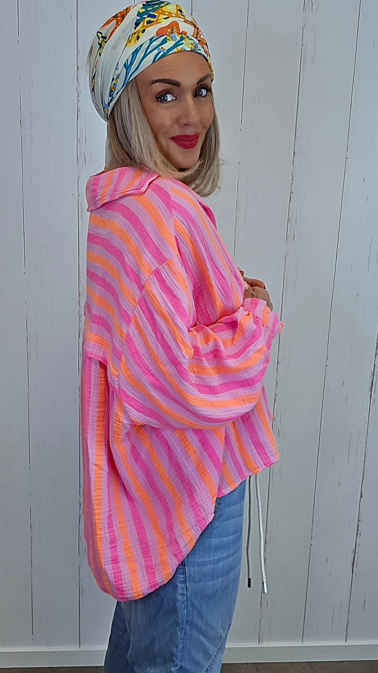 Sally stripete skjorte rosa