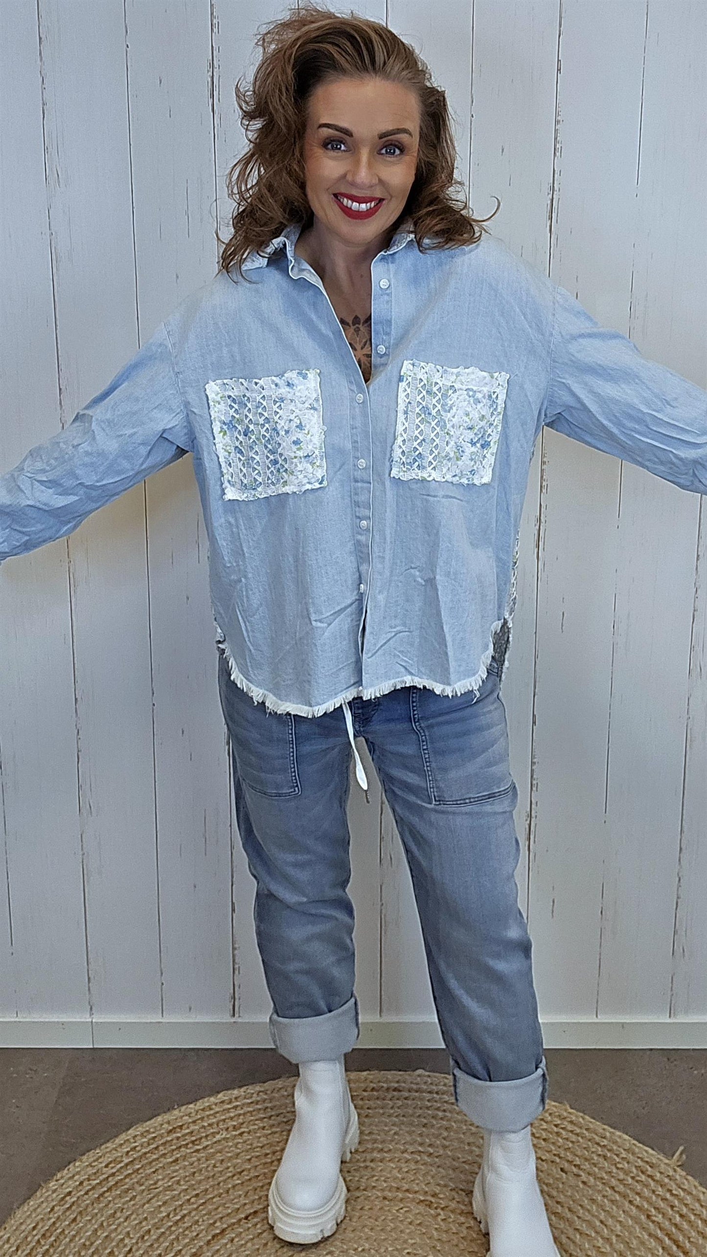 Kine denim skjorte lyseblå