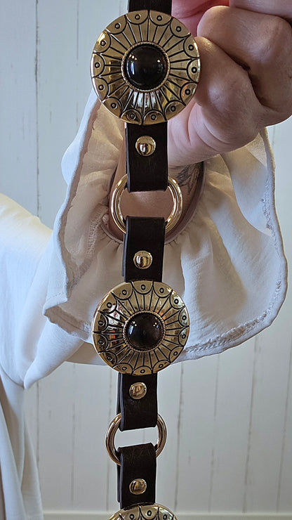 Ember kjede belte brun gull