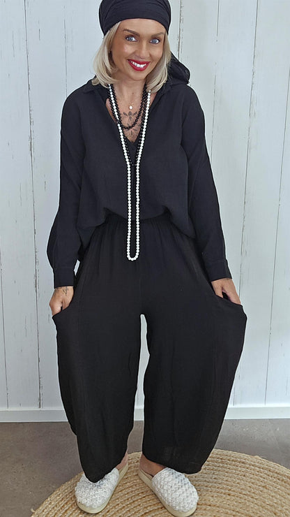 Becky baggy bukse svart