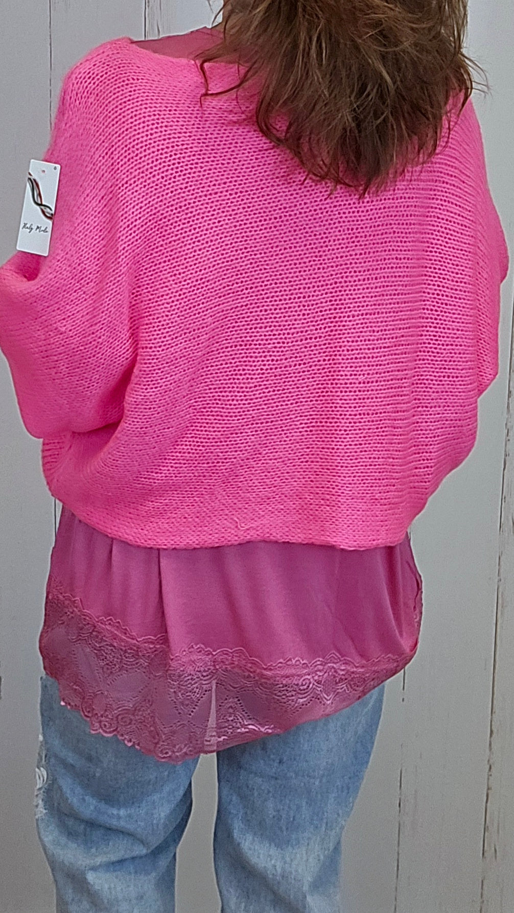 Hanne strikket genser rosa