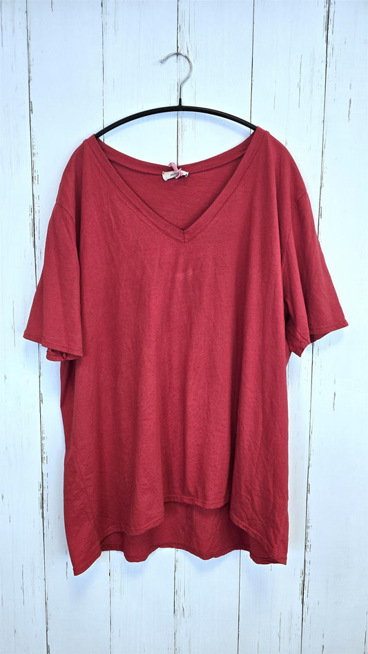 Lina rød basic t-skjorte