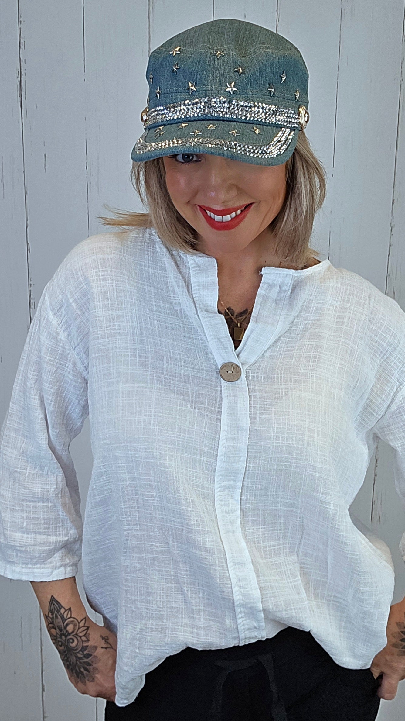 Tina denim caps