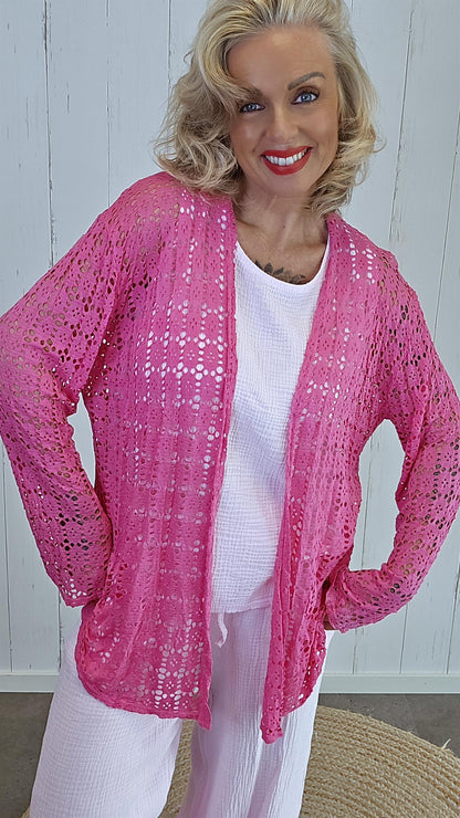 Leora lang blondecardigan rosa