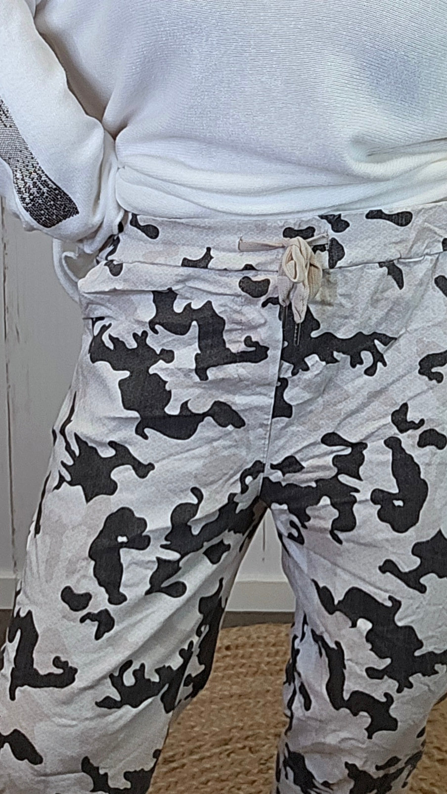 Sofia camo bukse hvit