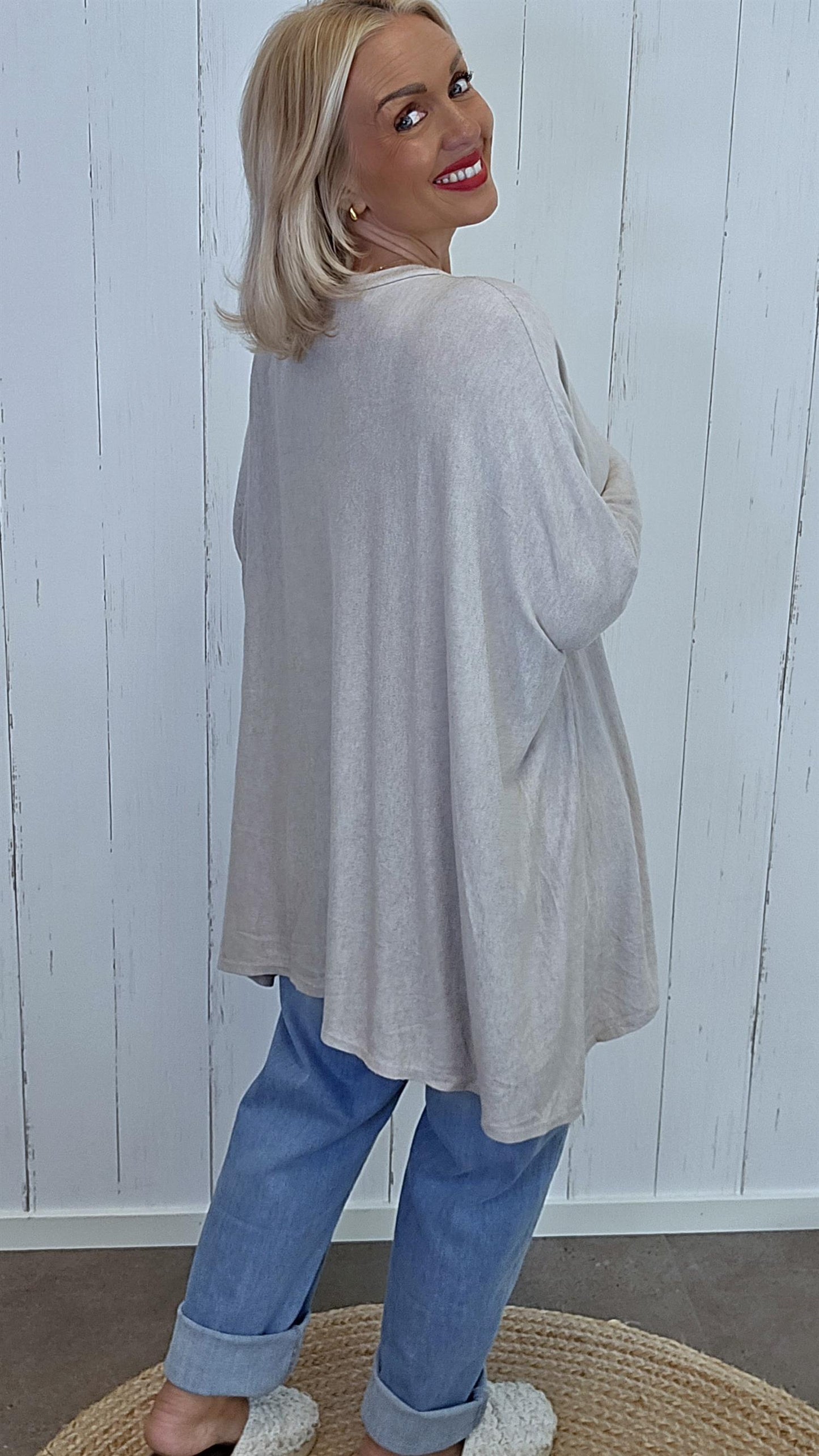 Isabelle genser med stjerne beige
