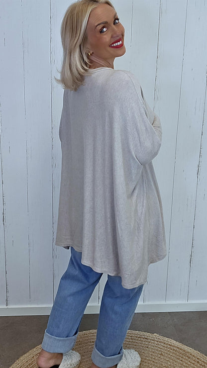 Isabelle genser med stjerne beige