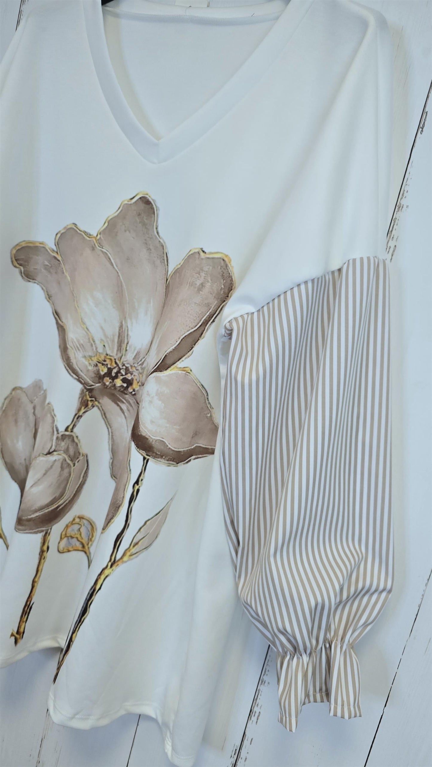 Sandra topp beige print