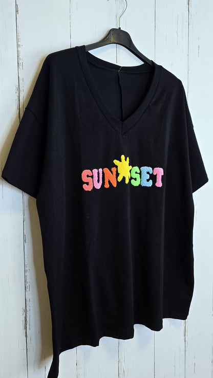 Sunset t-skjorte svart