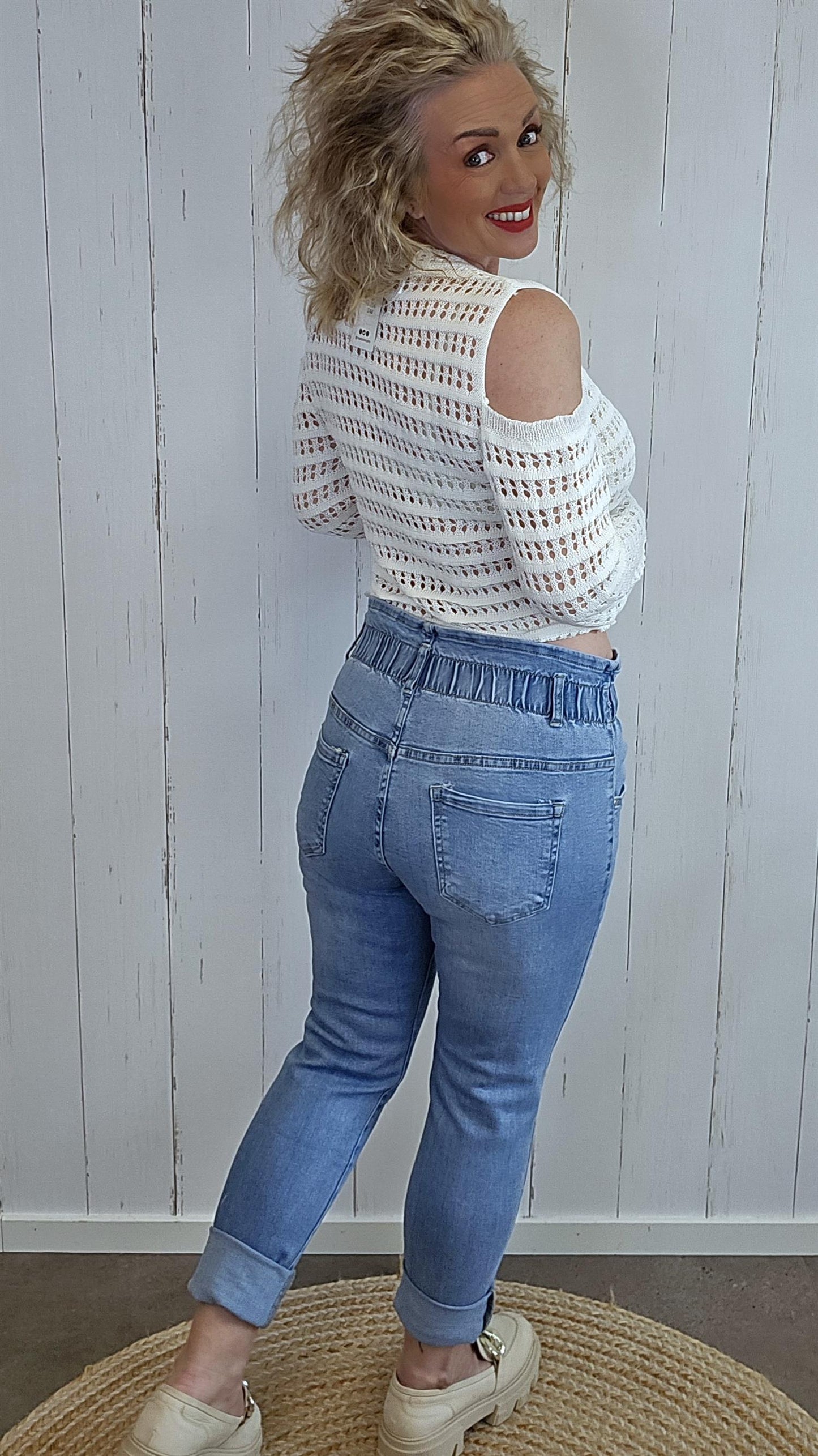 G-smack jeans med strikk i livet