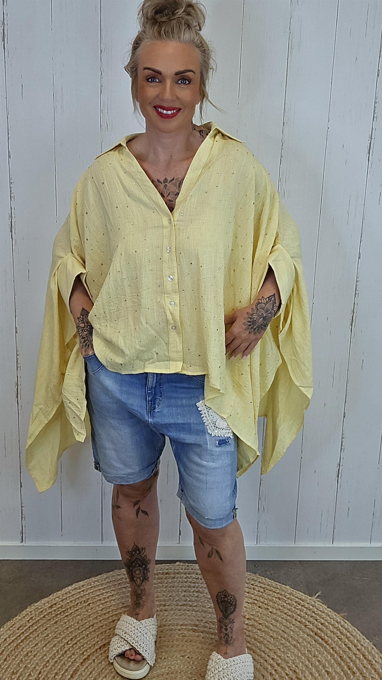 Dalia Poncho skjorte gul