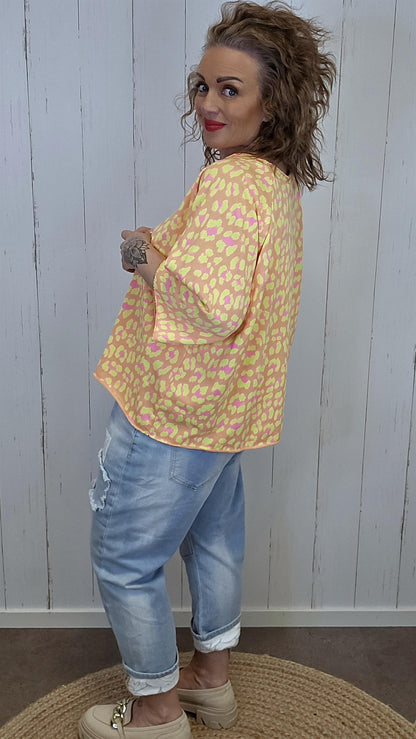 Luna leopardtopp orange