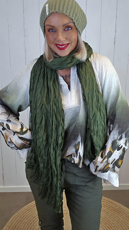 Crinkle skjerf grønn