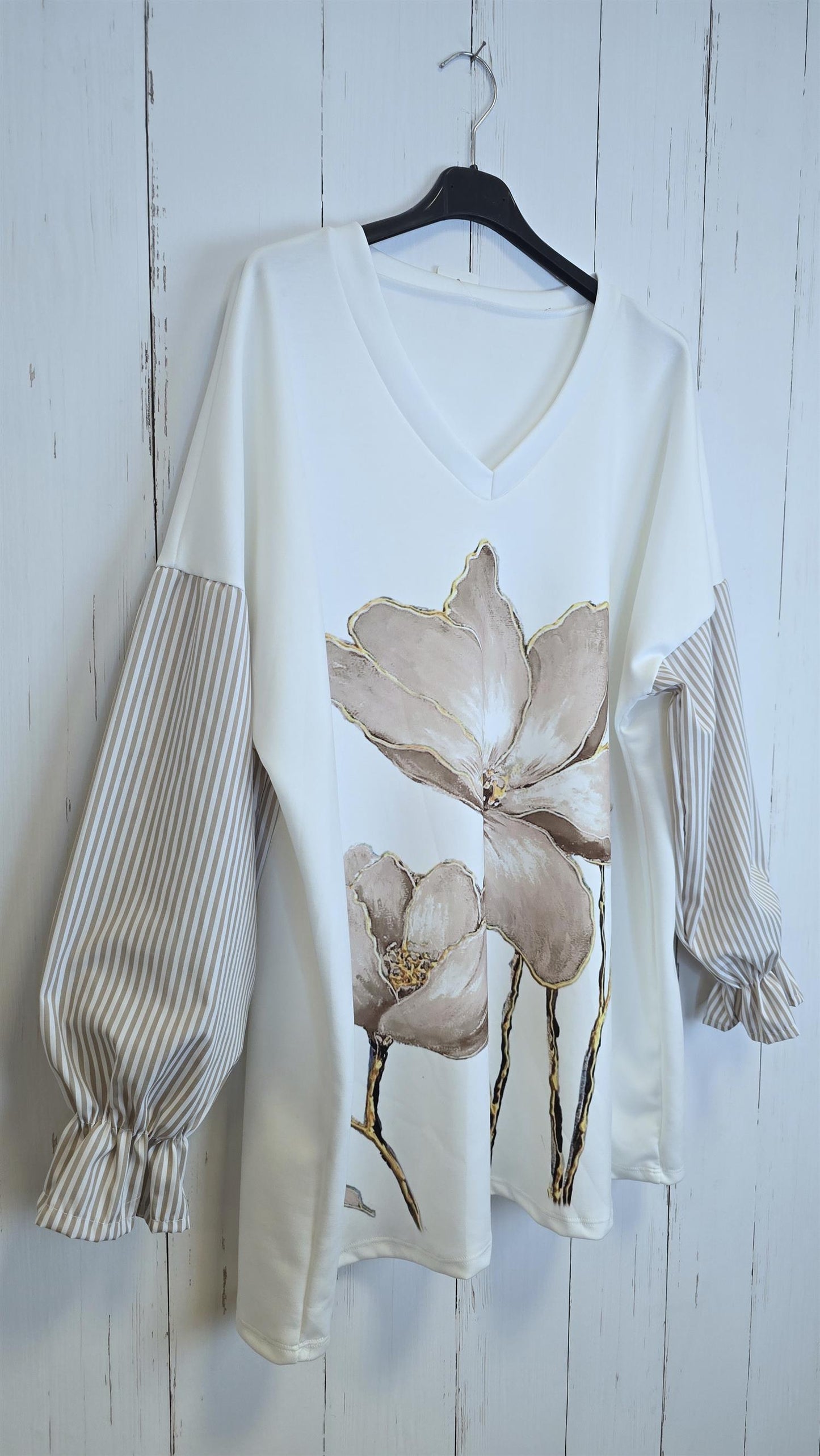 Sandra topp beige print