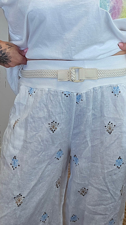 Vilde linbukse hvit
