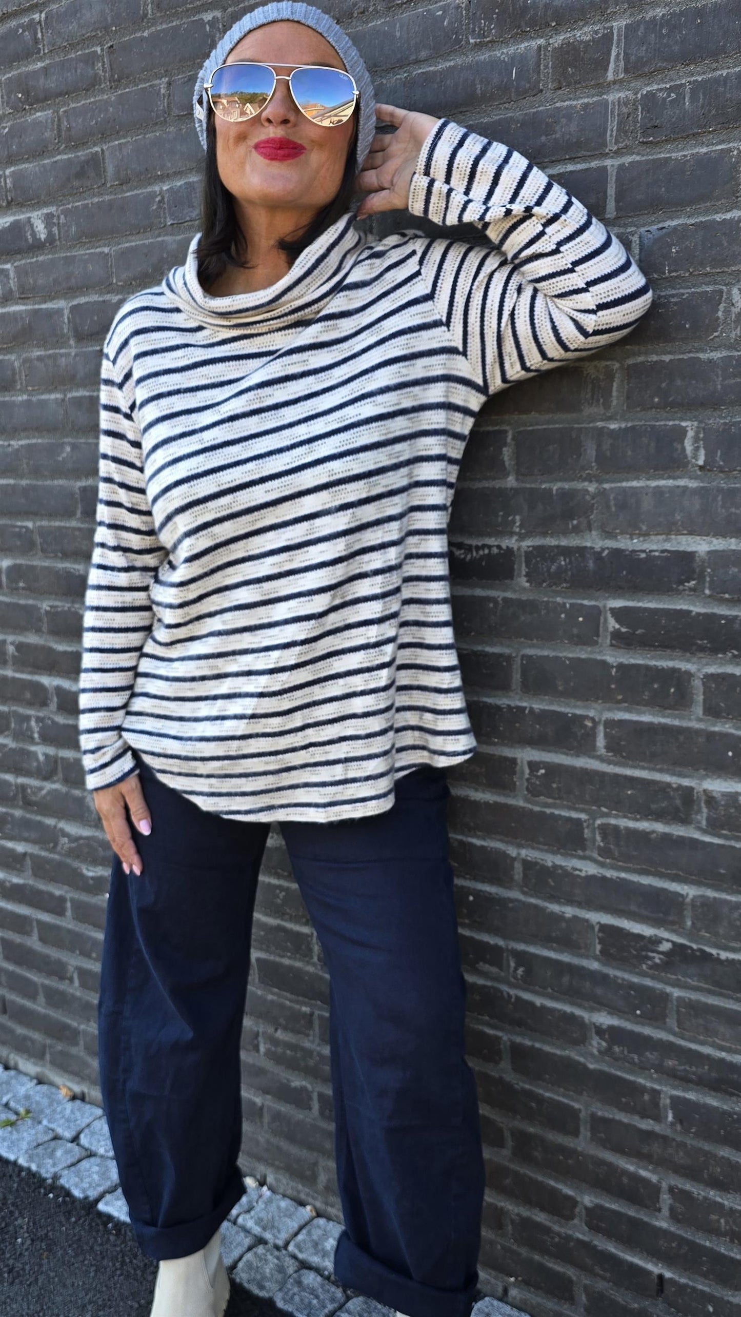 Annie turtleneck genser navy