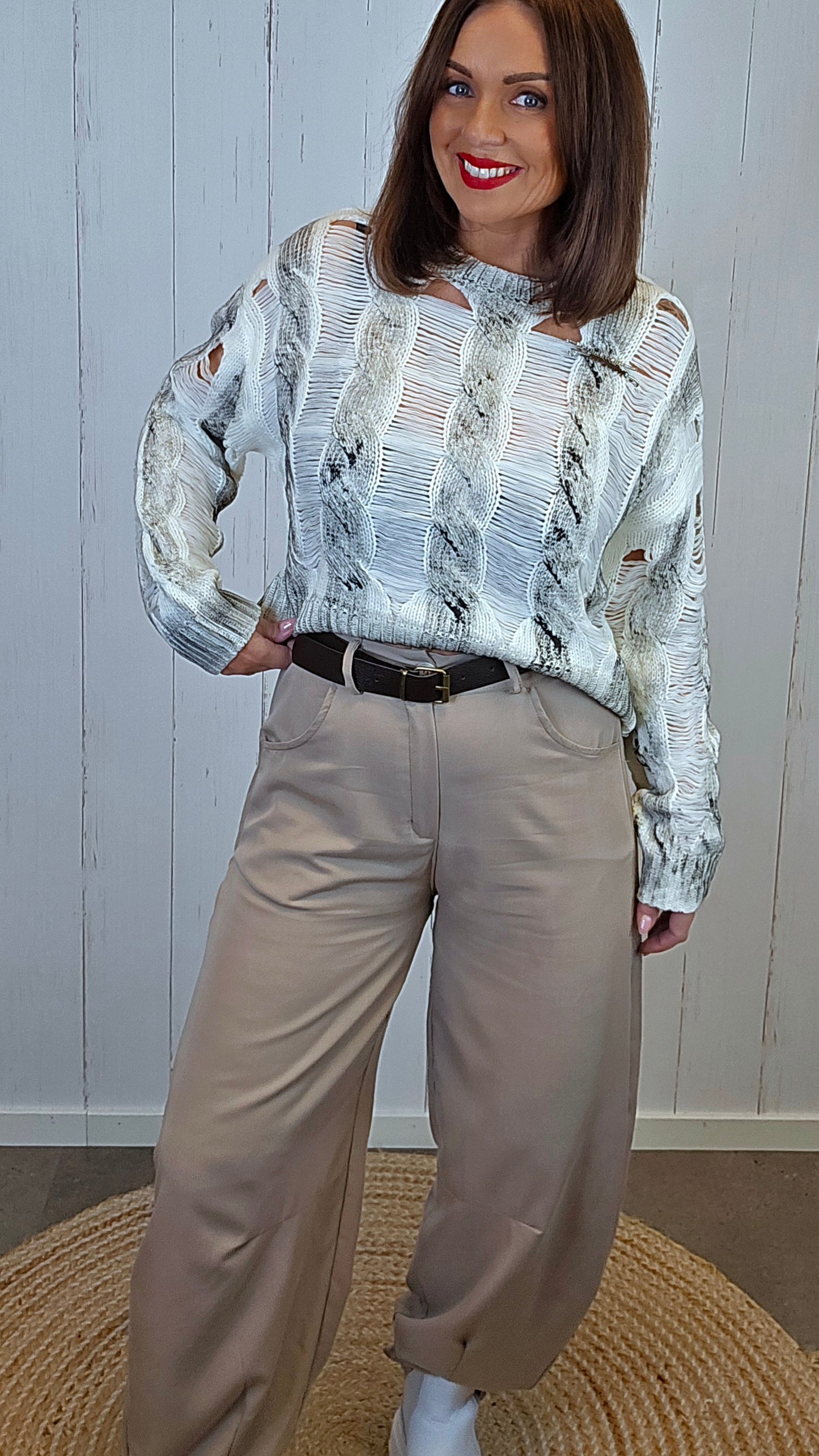 Tilda bukse mørk beige