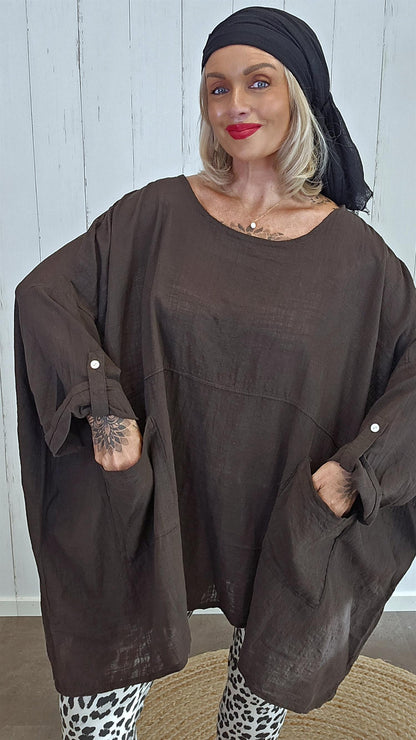 Melissa baggy topp brun