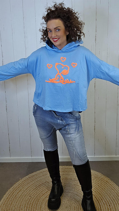 Snoopy hettegenser blå