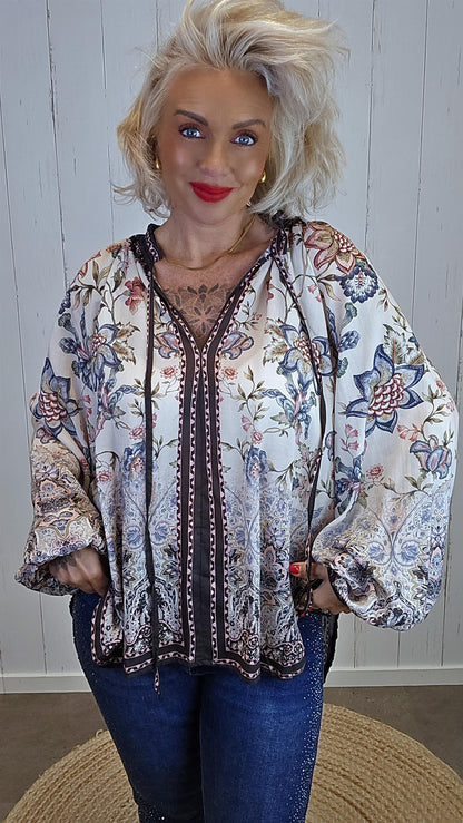 Nora bluse med print