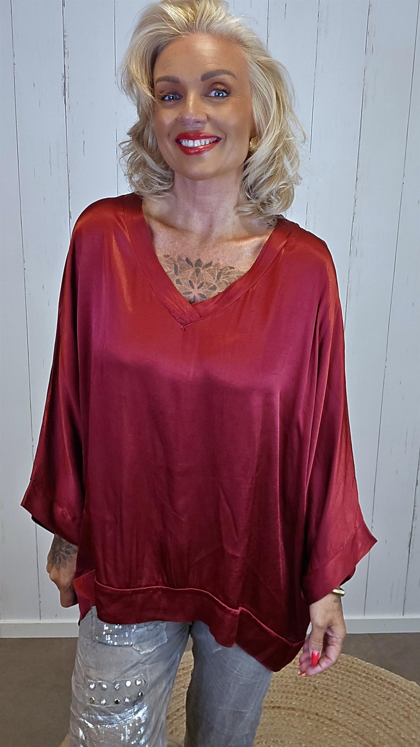 Rikke bluse burgunder