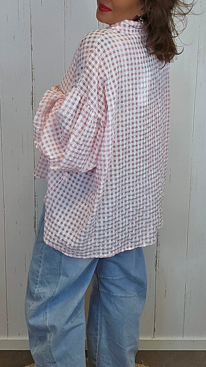 Kari rutete skjorte rosa