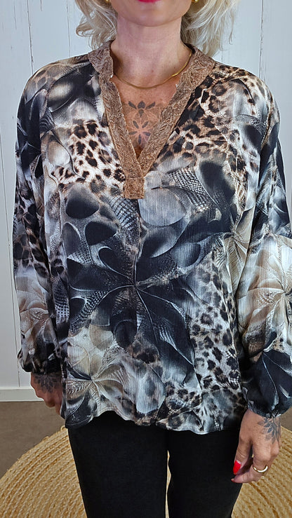 Katty bluse med print