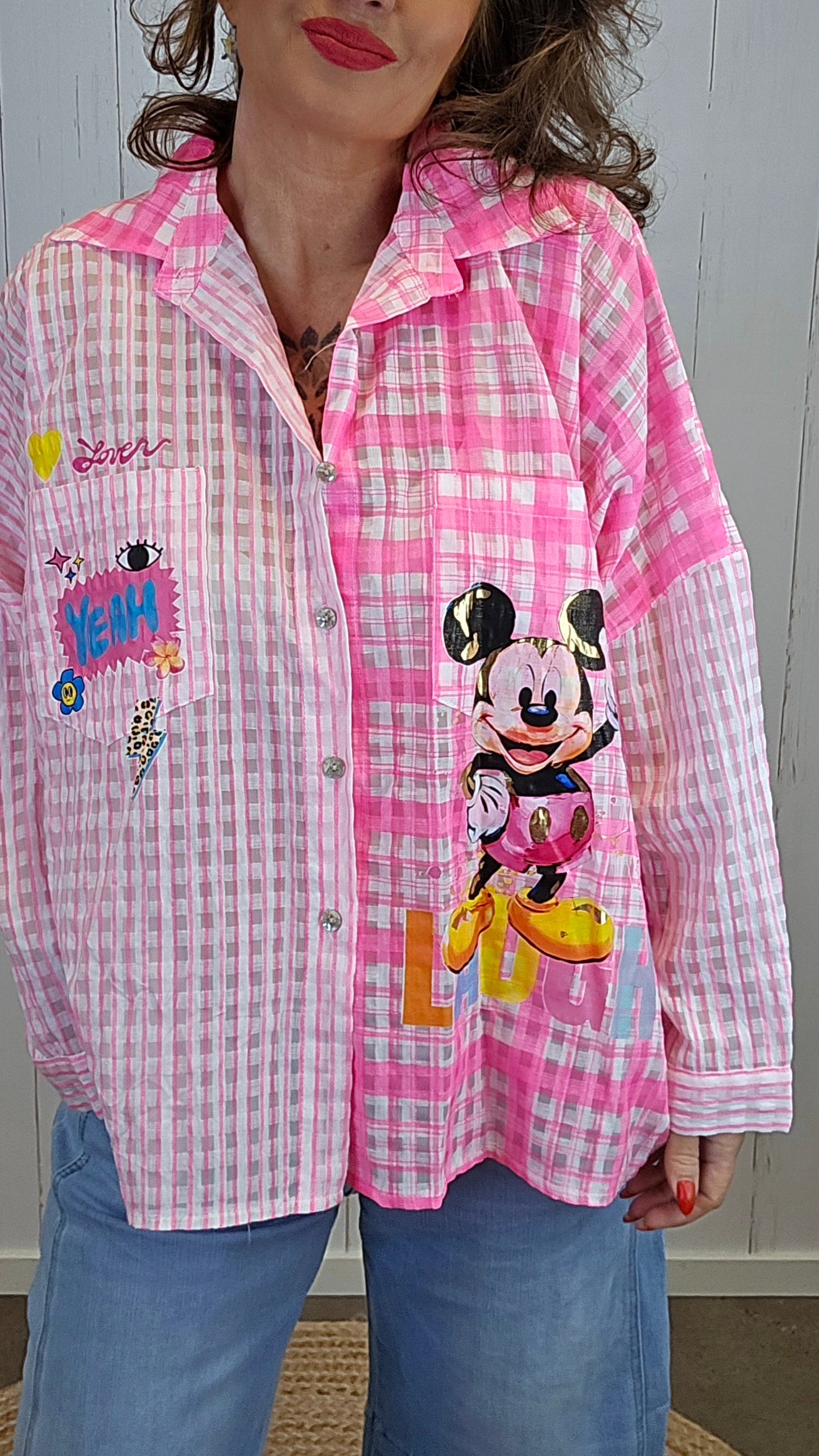 Linda rutete skjorte rosa