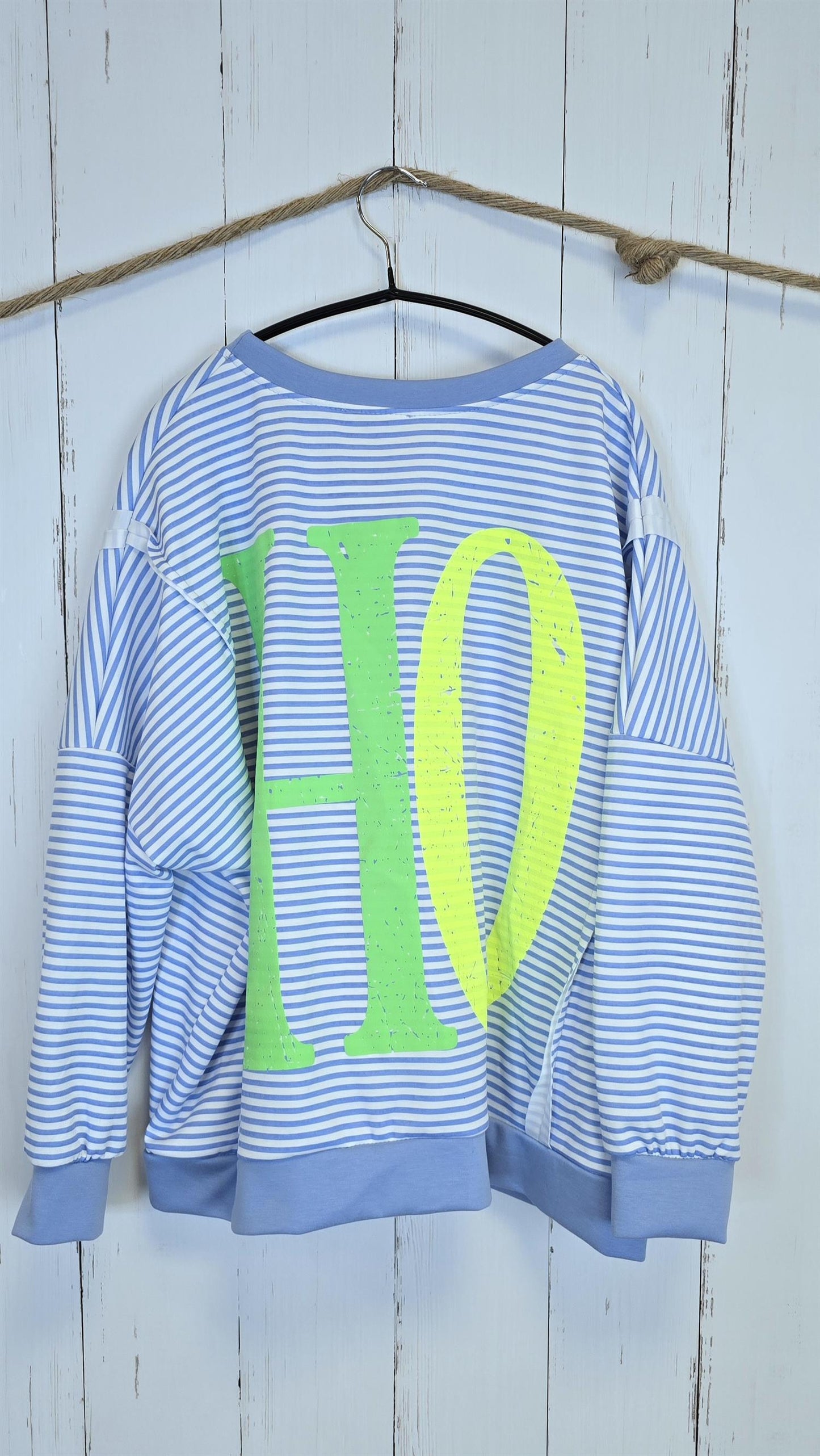 Ronja stripet genser blå/hvit