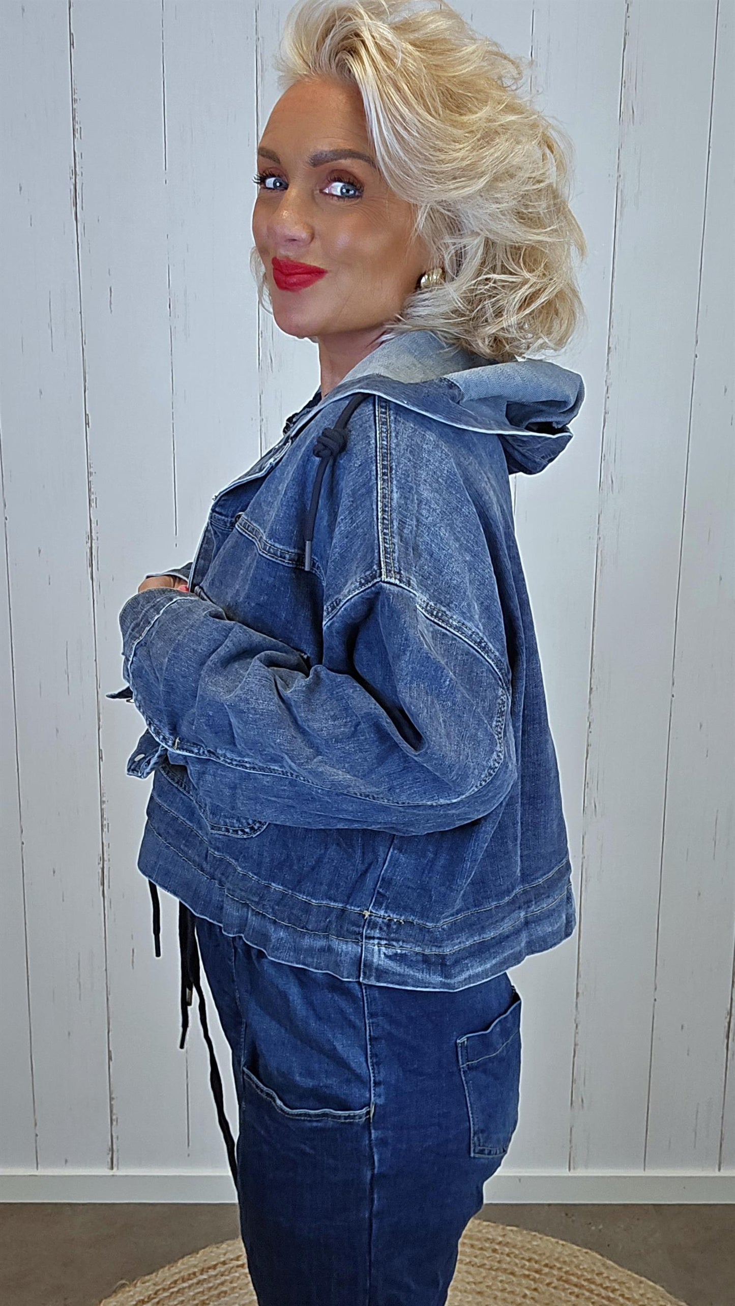 Alysa denim Hettejakke